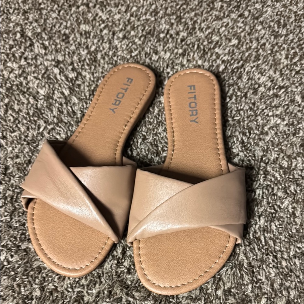 Tan Slide Sandals Minimalist Design